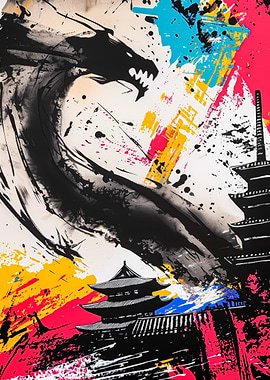 Abstract Streetart Dragon