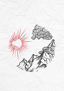 Mountain Sun & Clouds