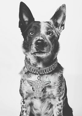 Cattle Dog with Diamond Cow Charm
