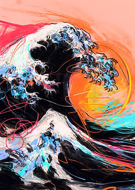 Great Wave Abstract Art