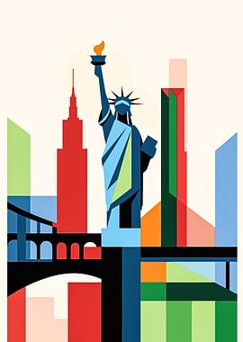 Minimalistic Statue Of Liberty