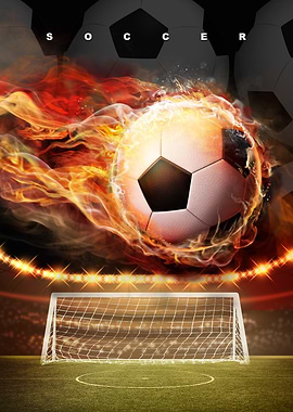 Fiery Soccer Ball