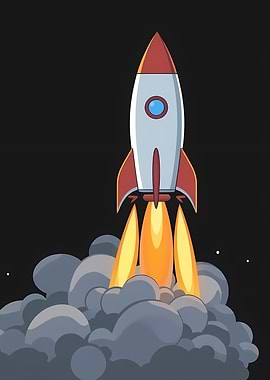 Rocket Launch Illustration