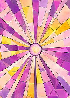 Abstract Stained Glass Sun