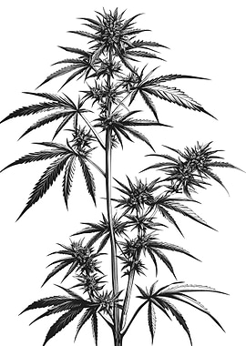 Cannabis Plant Illustration
