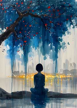 Silhouette Under Tree