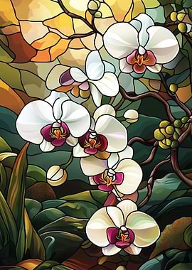 Stained Glass Orchid