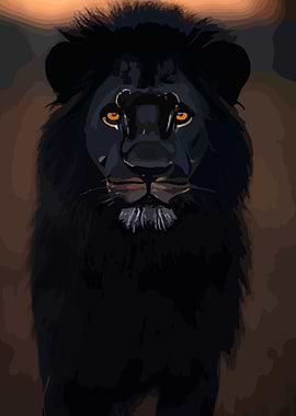 Black Lion Portrait