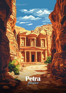 Petra Jordan Travel Poster
