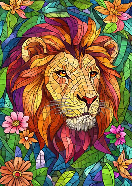 Lion in Mosaic