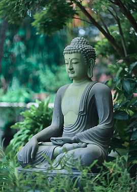 Buddha Statue in Garden