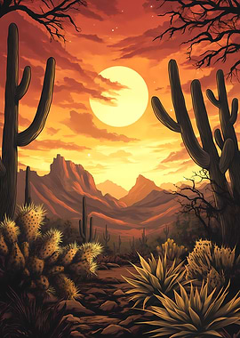 Desert Sunset Landscape