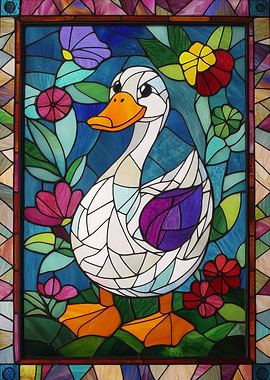 Stained Glass Duck