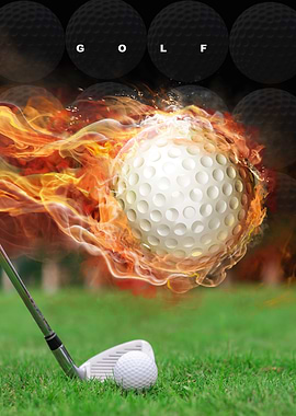 Fiery Golf Ball