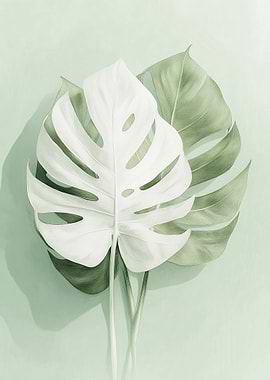 Monstera Leaf Minimalist Art