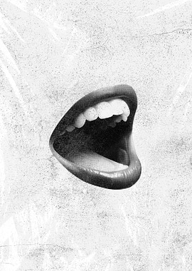 Punk-inspired Grunge Lips - Raw Art Prints