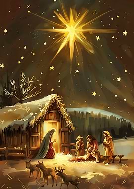 Nativity Scene with Star
