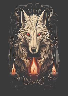 Wolf with Candles