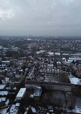 Snowy Cityscape from Above