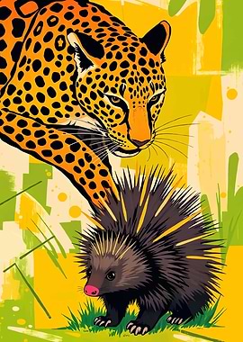Leopard and Porcupine Wildlife