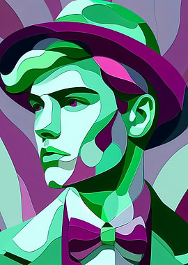 Purple Fluo Papercut Portrait