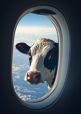 Cow Airplane Window