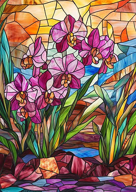 Stained Glass Orchid