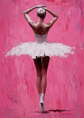 Ballet Dancer in Pink | Expressive Ballerina Painting