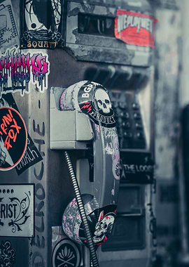 Phone Booth with Stickers