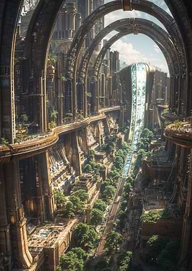 Futuristic Ancient Cityscape