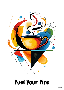 Modern Abstract Coffee Cup Art Print