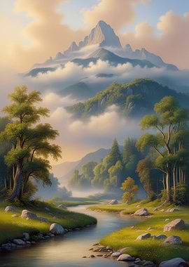 Mountain River Landscape