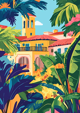 Florida Spanish Architecture Minimalist Art