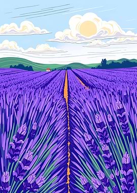 Lavender Field Landscape