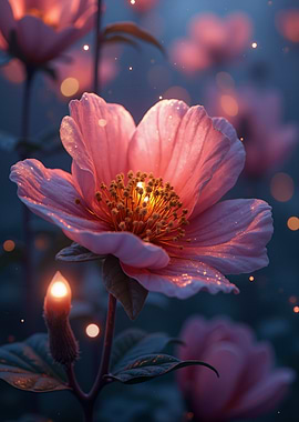 Glowing Pink Flower