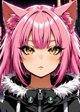 Anime Girl with Cat Ears