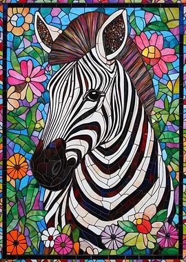Stained Glass Zebra
