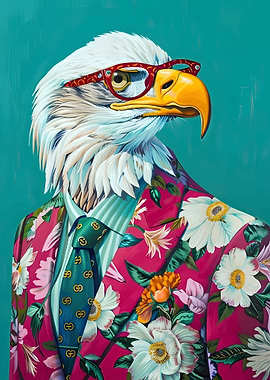 Eagle in Floral Suit