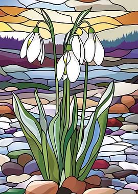 Snowdrops in Stained Glass
