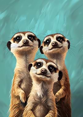 Three Adorable Meerkats