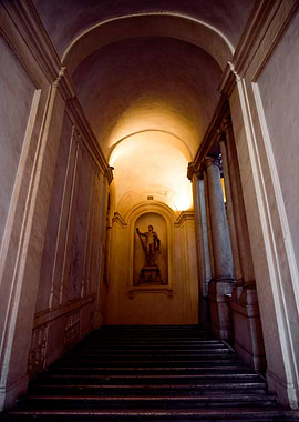 Stone Staircase with Statue