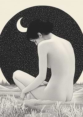 Woman Under Night Sky