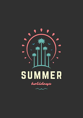 Summer Holidays Palm Tree Logo