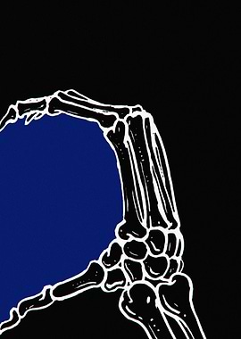 Skeleton Hand with Blue