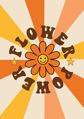 Flower Power Retro Art