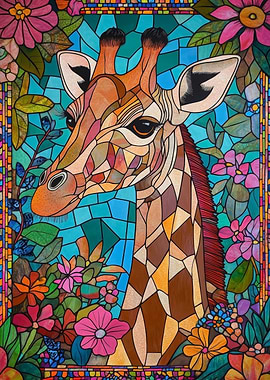 Giraffe Mosaic Art