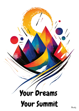 Abstract Motivational Mountain Art Print