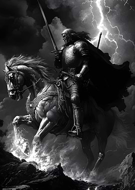 Dark Knight on Horseback