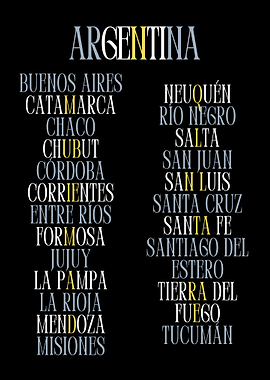 Argentina Provinces Typography
