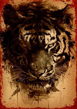 Tiger Portrait Watercolor